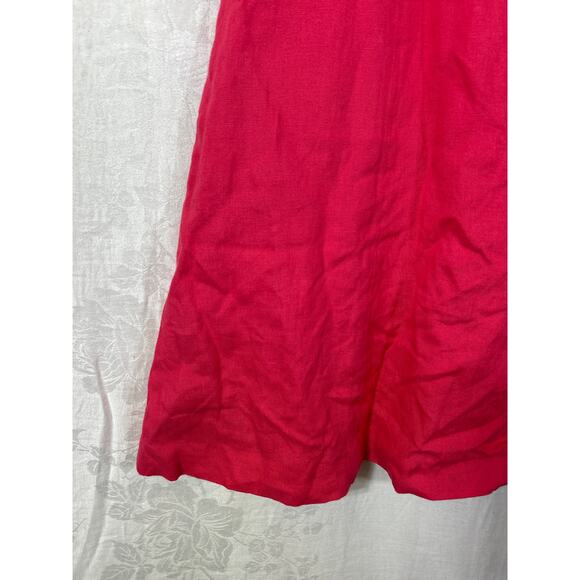 VTG Talbots Dress 14 PETITE Pink 100% Irish Linen Sheath Lined Tank Sleeveless - Picture 2 of 10